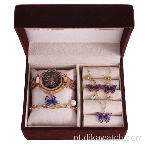 Conjunto de joias da moda para presente Conjunto de relógios femininos charme